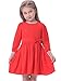 Bonny Billy Girls Long Sleeve Pleated Toddlers Baby Dress with Bow 3-4 Years Red