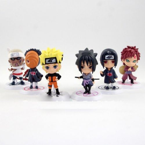 Japanese Anime Naruto Akatsuki PVC Figure Collectable Cartoon Model Toys Doll 6.5cm 6pcs/set Gifts for Birthday Xmas