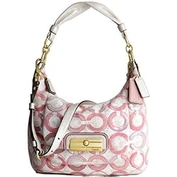 Coach Signature Kristin Sequin Convertiable Shoulder Hobo Bag Purse Peony Multi - Coach 16791PNK