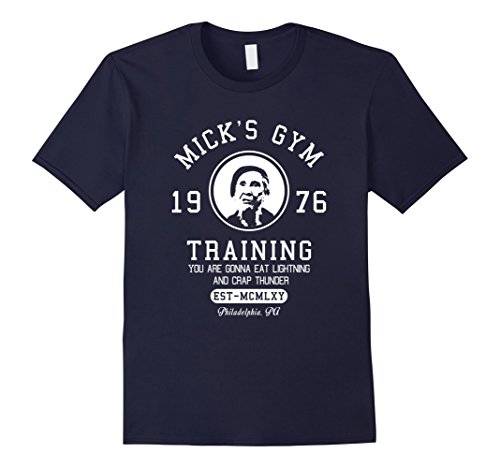 Men's Mick's Gym 1976 Training you are gonna eat lightning and cra Small Navy