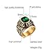 United States Navy Rings,Marine Corps,USMC,Stainless Steel Gold Plated Green CZ Stone