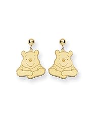 Disney Yellow Gold Winnie the Pooh Post Earrings