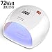 UV LED Nail Lamp, Terresa 72 Watt Faster Nail Dryer for Gel Polish, Nail Light with 3 Timer Setting, Salon Quality Professional Gel Lamp, Automatic Sensor Nail Art Tools for Fingernail and Toenail