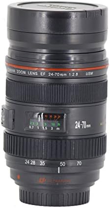 JAYHU 24-70mm f/4L 12.5-Ounce 1:1 Camera Lens Coffee Tea Mug/ Thermos Stainless Steel with Lid /Great Gift for Drinking Water Tea Coffee Juice or Milk A27 (12.5oz, Black)