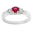14K White Gold Ruby and Diamond Ring