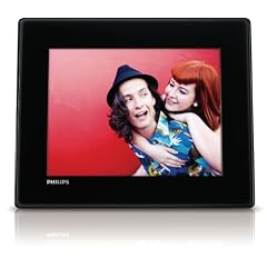 Philips SPF4308 Digitaler Bilderrahmen (20,3 cm (8 Zoll) Display, 4:3, 512 MB interner Speicher, Multislot Kartenleser) schwarz