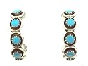 Beautiful! Sterling-silver Zuni Turquoise Blue Hoop earrings