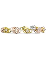 Diamond 18k Three Tone Gold Bracelet