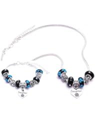 Daughter Dangle Charm Bracelet and Necklace Gift Set Girls Pandora Style Gift Boxed