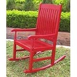 Traditional Porch Rocker (Red) (43.25H x 23.25W x 31.5D)