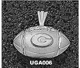 Georgia Bulldogs G Football Pendant - Sterling Silver Jewelry