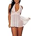 FOREVER YUNG Sexy Women's Lingerie Gauze Underwear See-through Sleepwear Nightwear White M