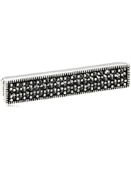 King Baby "Reverse Set Cubic Zirconia" Black with Tie Clip