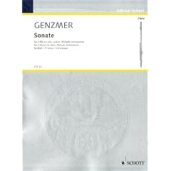 Sonate fis-Moll: GeWV 266. 2 Fl�ten oder andere Melodie-Instrumente. Spielpartitur. (Edition Schott)