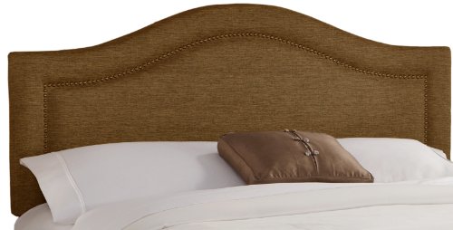 Skyline Furniture Inset Nail Button King Headboard in Groupie Praline On Sale