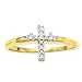 Gold Plated Sterling Silver 1/5 ct. Cubic Zirconia Cross Ring