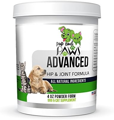 Pup and Paws Advanced Hip and Joint Supplement Formula with Glucosamine, MSM, Chondroitin Sulfate, Vitamin C &amp; E, Black Cherry, Hyaluronic Acid For Dogs and Cats :: 4 oz. Powder