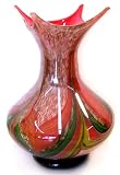 Murano Art Glass Vase 4-tip Multi-leaf Stripes A68