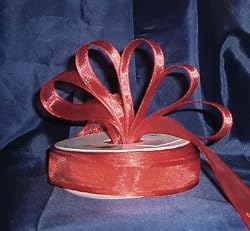 Organza Satin Edge Ribbon - 7/8" - 25 Yards (75 FT) - Red