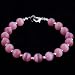 Handmade Coral Pink Cat's Eye & Silver Beaded Bracelet