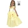 Belle (Beauty) Princess Dress-up Costume with Wondercharms Necklace - size LARGE (5-7)