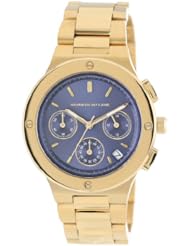 Kenneth Jay Lane Womens KJLANE-2105  Chronograph Blue Sunray Dial Gold Ion-Plated Stainless Steel Watch