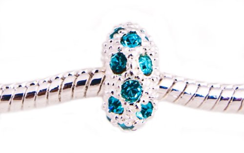 Strass Bead ohne Gewinde Silber plattier mit Blauen Strass Steinchen Erfahrungsbericht Beads