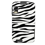 Hard Snap on Plastic RUBBERIZED With BLACK WHITE ZEBRA Design Sleeve Facepl ....