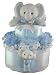 Blue Elephant 2 Tier Diaper Cake w/ Pampers Swaddlers, Small Lovie Blanket & Wrist Rattle, and Precious Cargo Baby Apparel and Accessories