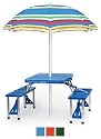 Folding Picnic Table (Blue) (26"H x 34"W x 54" L (overall w seats out))