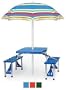 Folding Picnic Table (Blue) (26"H x 34"W x 54" L (overall w seats out))