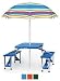 Folding Picnic Table (Blue) (26"H x 34"W x 54" L (overall w seats out))
