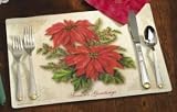 Vintage Poinsettia Paper Placemats 50 Per Pack