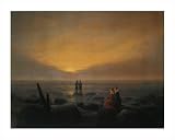 Mondaufgang Am Meer (Moon Stairway at the Sea) by Caspar David Friedrich poster print,35.5 in. x 28.