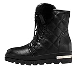 Guciheaven Winter New Style Women Cony Hair Casual Warm Mid-calf Snow Boot(8 B(M)US, Black)