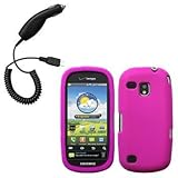 Hot Pink Silicone Skin / Case / Cover & Car Charger for Samsung Continuum / ....