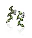 Sterling Silver Leaf Design Peridot Earrings