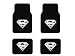 Search : A Set of 4 Universal Fit Front and Rear Logo Plush Carpet Floor Mats - Superman Silver
