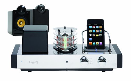 Logic3 Valve80 Röhrenverstärker mit Lautsprecherpaar, iPod Dock, chrom: (40W per channel)