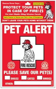Pet Safety Alert Pet Alert Window Decal 2 Pack