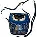 Lovely Owl Designs, Genuine Cowhide Leather Shoulder/crossbody Bag, an Unique and Collectible Small Satchel. (Sky Blue)