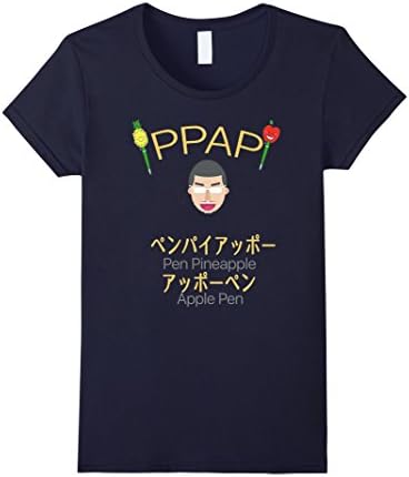 Women's PPAP Pen Pineapple Apple Pen T-Shirt Small Navy
