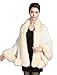 Faux Fur Shawl Wrap Stole Shrug Bridal Winter Wedding with Hook Beige