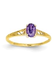 14k Yellow gold February Birthstone Ring