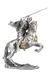 Muslim Warrior on Horse Holding a Rifle - Pewter - 4'' Height