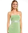 The Matte Jersey Empire Strapless Top with Embellished Contrast Trim
