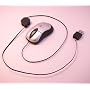 USB Mini Optical Retractable Mouse 800dpi 3 Button Scroll Silver Black Wired ideal for Laptop / PC