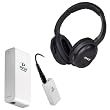 Pyle Wireless Headphones and Amplifier Package - PIH20 UHF Wireless Headphones with iPhone/iPod Dock Transmitter and Aux Input - PHE3AW Headphone Amplifier With Bass Boost