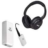 Pyle Wireless Headphones and Amplifier Package - PIH20 UHF Wireless Headphones with iPhone/iPod Dock Transmitter and Aux Input - PHE3AW Headphone Amplifier With Bass Boost