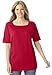 Woman Within Plus Size Perfect Elbow-Sleeve Square-Neck Tee